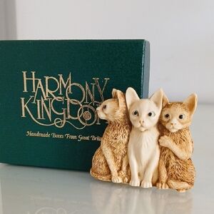 Harmony Kingdom CATS PIN Brooch 2-1/8" W x 1-7/8" H Vintage Collectible